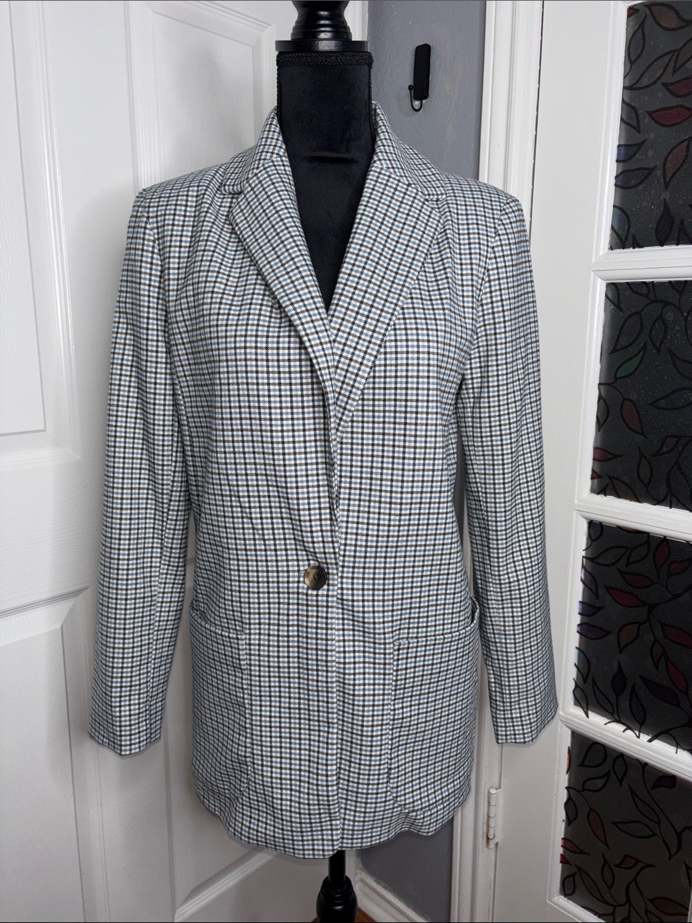 a new day Black & White Checked Single-Button Blazer